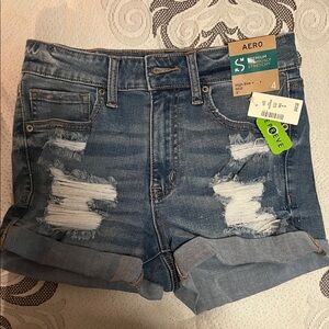 Aeropostale Distressed Blue Jean Shorts